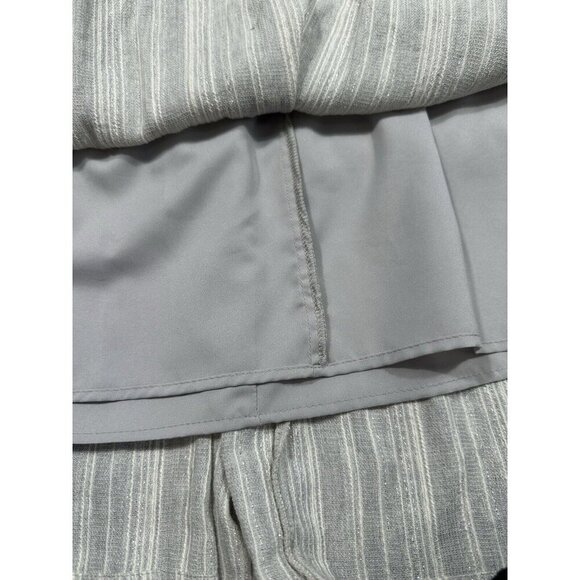 Drew Dress Womens Small Gray Silver Striped Maxi Boho‎ Tiered Cottagecore - Picture 9 of 16